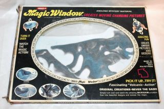 Vintage 1972 Wham - O Magic Window Sand Art Toy Blue & White Box Crystals