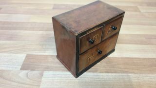 Antique Miniature Draws Cabinet Masonic Apprentice Piece 4