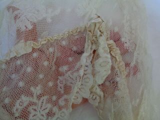 STUNNING VICTORIAN BRIDAL RUFFLED LACE SILK RIBBON ONE SILK ROSE 