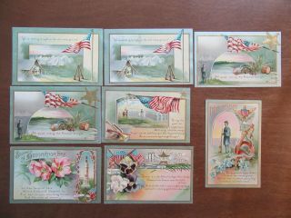 8 Post Cards Patriotics Civil War Decoration Day Memorial Day