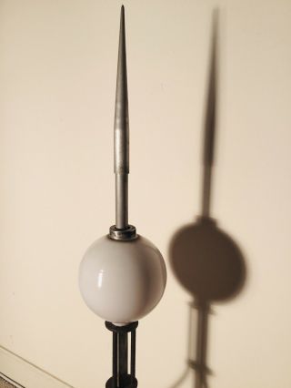Vintage Lightning Rod - Milk Glass Globe & Cast Stand 7