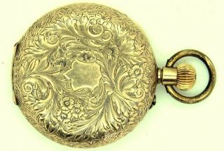 Antique 9k 9ct Gold Full Hunter Filigree Ladies Pocket Watch 29.  8 Grams