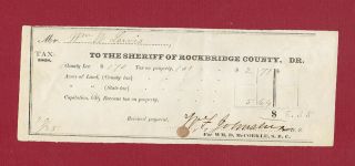 1868 Post Civil War Tax Receipt - Two Members Of The 