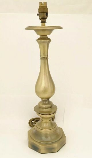 Vintage Brass Column Table Lamp Approx 50cm High