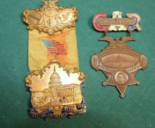 2 Grand Army Of The Republic 36th National Encampment Medal Washington Dc 1902