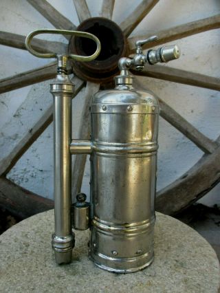 Vintage Brass Chromed Casa Hipolito Pump Sprayer Nozzle Farm Garden Tool Spray