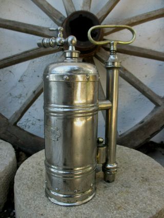 Vintage Brass Chromed Casa Hipolito Pump Sprayer Nozzle Farm Garden Tool Spray 2