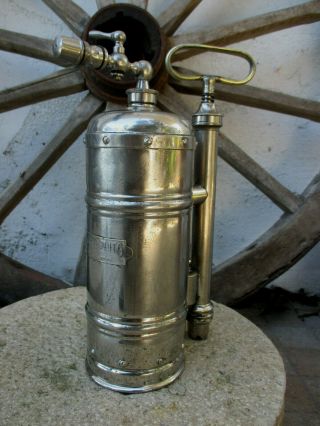 Vintage Brass Chromed Casa Hipolito Pump Sprayer Nozzle Farm Garden Tool Spray 7