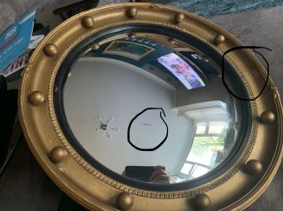 1930’s Round,  Vintage,  Convex,  Antique,  Fisheye,  Porthole,  Butlers Mirror 40cm 3