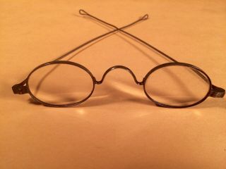 Antique Eyeglasses Civil War Era,  Coin Silver Loop Ends 1850 
