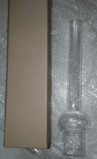 Round Bulge Oil Lamp Chimney Glass 9 " 1/4 Height X 1 " 2/5 Base