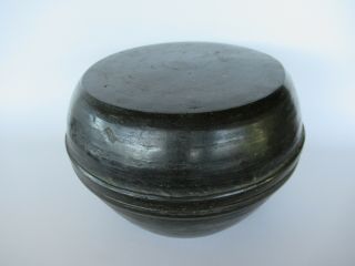 Chinese Han Dynasty Gray Clay Pottery A Black Glazed Lidded Box