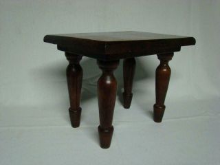 Vintage Small Wood Foot Step Stool Ottoman Bench