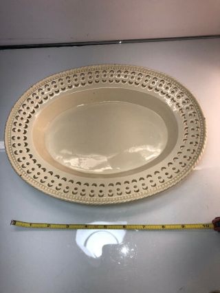 Rare 18th Century Creamware 11” Platter Reticulated English