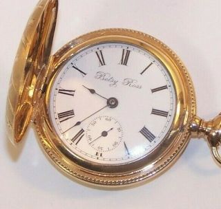 Stunning Vintage Betsy Ross 0s Gold Filled Ornate Hunter Case Pocket Watch
