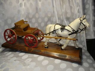 Old American Folk Art Horse & Wagon Buggy