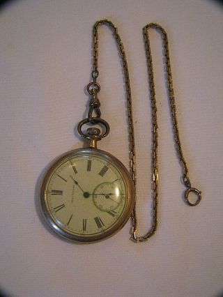 Vintage 8s Waltham Royal Gold Filled Railroad Style Pocket Watch W/ 12gf Chain