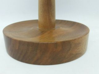 Vintage MCM Teak Wood Tiered Earring Carousel Tree Holder Stand Danish Modern 3