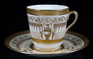 Antique Gorgeous Cauldon For Tiffany English Demitasse Cup & Saucer V1472 - Set A