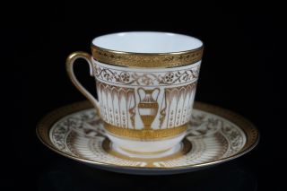 Antique Gorgeous Cauldon for Tiffany English Demitasse Cup & Saucer V1472 - SET A 2