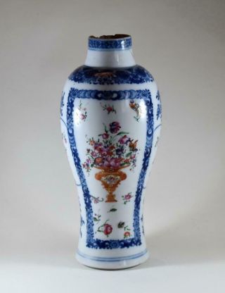Museum Quality Antique Chinese Kangxi Famille Rose Porcelain Baluster Vase