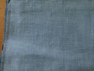 Vintage ' 50 ' s French Blue Woven Petite Homespun Check Cotton Workwear Fabric 3