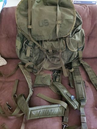 Us Military Nylon Medium Field Pack Lc - 1 (alice) Rucksack Backpack Od Green