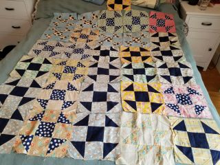 31 1930s Quilt Blocks Cotton Fabric 10 " Square Hand Stitch Old Maid 