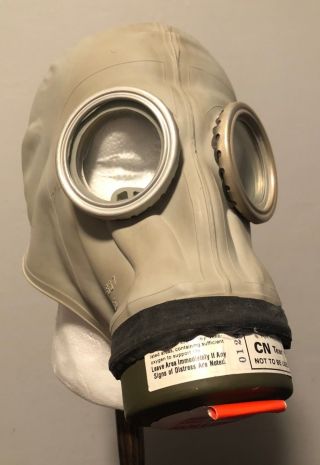 Ussr Cold - War Era Russian Gray Rubber Gp - 5 Gas Mask - Vtg Soviet