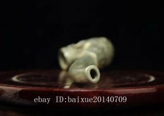 chinese old coper - plating silver hand engraving tobacco pipe a02 5