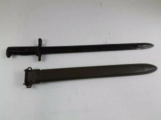 WWII US M1 Garand Bayonet U.  F.  H.  1942 Flaming Bomb With Scabbard M1905 16 inch 2