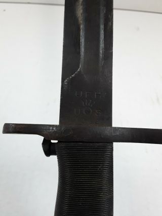 WWII US M1 Garand Bayonet U.  F.  H.  1942 Flaming Bomb With Scabbard M1905 16 inch 6