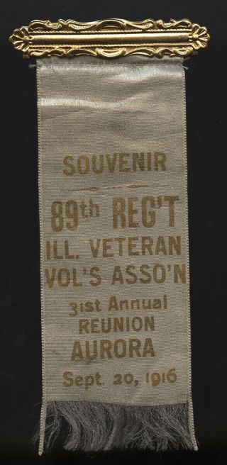 1916 Aurora 89th Regt.  Illinois Vet.  Vol.  Assoc.