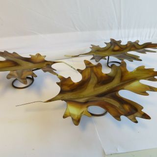 Vintage brass copper wall leaves MCM art metal wall decor 3 - 7 