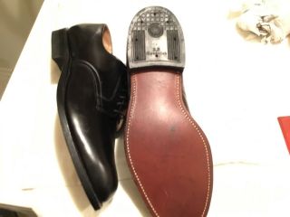 1969 NOS D.  J.  Leavenworth Leather Black Military Dress Shoes Men ' s 9 R 5