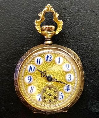 Extremely Rare Longines Repousse 14k Pocket Watch Engraved By Famous Engraver