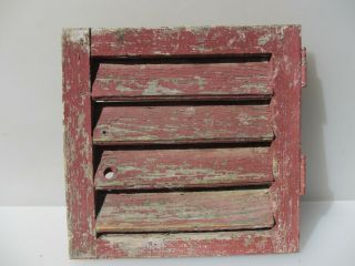Vintage French Wooden Window Shutter Wood Old Salvage 14.  25 "