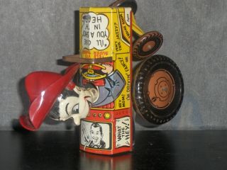 1940 ' s USA Marx Mr Television Milton Berle Tin Wind Up Crazy Car XLNT 6