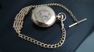 Antique gold filled&Solid Gold Details waltham pocket watch Chain Fob 2