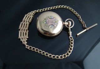 Antique gold filled&Solid Gold Details waltham pocket watch Chain Fob 7