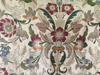 Antique French Woven Altar Frontal Cloth - Machine Embroidery