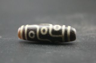 41 13mm Oriental Vintage Unusual Agate Tibetan Old 9 Eyes Dzi Bead