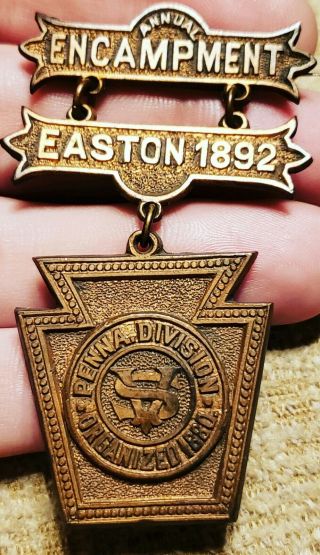 Rare 1892 Easton Pennsylvania Civil War Sons Of Veterans Ladder Badge Medal Look