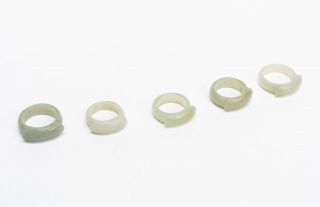 Set Of Chinese Antique Jade Rings