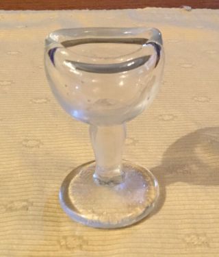 Antique John Bull Clear Glass Eye Wash Cup Aug 14th 1917 Vintage