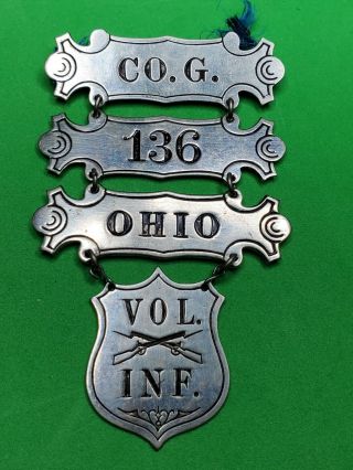 Civil War Ladder Badge Company G,  136th Ohio Volunteer Infantry