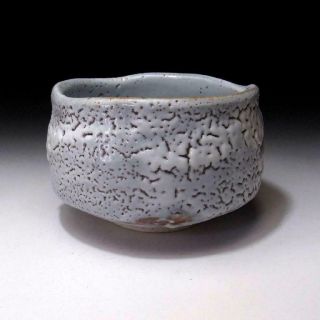 QQ9: Japanese Pottery Tea bowl,  Shino ware by Famous potter,  Shuichi Sawada 5
