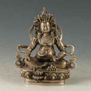 Chinese Silver Copper Hand Carved Buddha Statue My0793