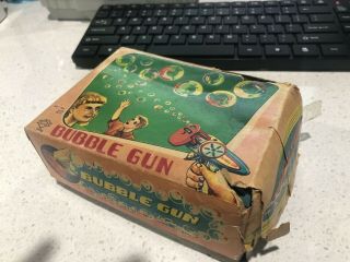 Vintage old school Collectable retro rare Daiya Tin toy nbubble gun japan 1950 ' s 4