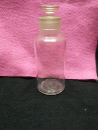 Vintage 6 " Tall Apothecary Jar With Stopper Bottle Clear